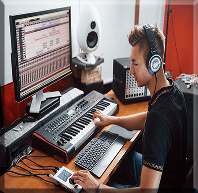 Music and Sound Development and Recording sound-engineer-in-headphones-working-and-mixing Music and Sound Development and Recording sound-engineer-in-headphones-working-and-mixing