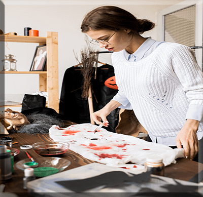clothing-designer-making-halloween-costume clothing designer making Halloween costume